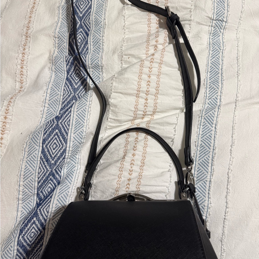 Black Structured Top-Handle Bag - image 4